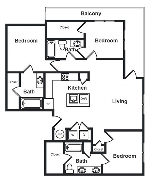 C1 Floor Plan at Stadium Walk By Windsor, Georgia, 30339